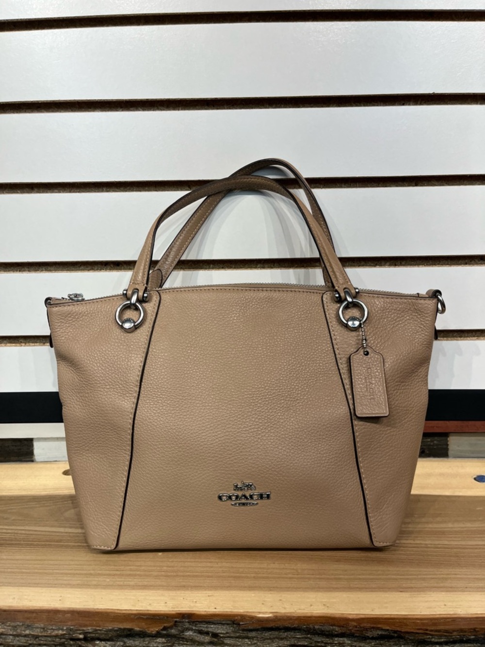 2021 Coach Kacey Leather Satchel– Beige/Tan – Style C6229 - Picture 2 of 11